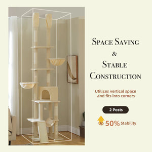 Zuri Tails Cactus Floor-to-Ceiling 7-Tier Cat Tree