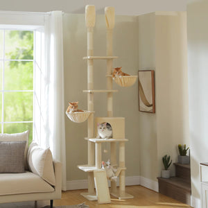 Zuri Tails Cactus Floor-to-Ceiling 7-Tier Cat Tree