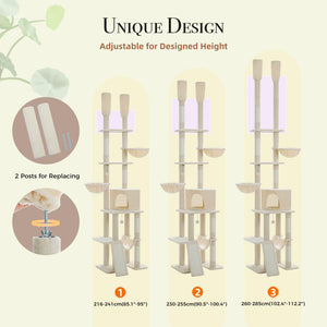 Zuri Tails Cactus Floor-to-Ceiling 7-Tier Cat Tree