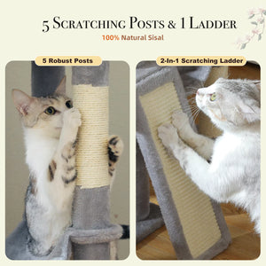 Zuri Tails Cactus Floor-to-Ceiling 7-Tier Cat Tree