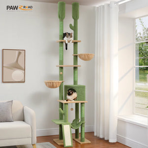 Zuri Tails Cactus Floor-to-Ceiling 7-Tier Cat Tree